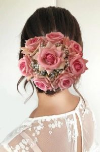 Beautiful Bridal Big Sized Hair Bun Handmade Juda Bun for Wedding Party Artificial Flowers Based Jumbo Sized Hair Piece Accessory Set Juda Decoration