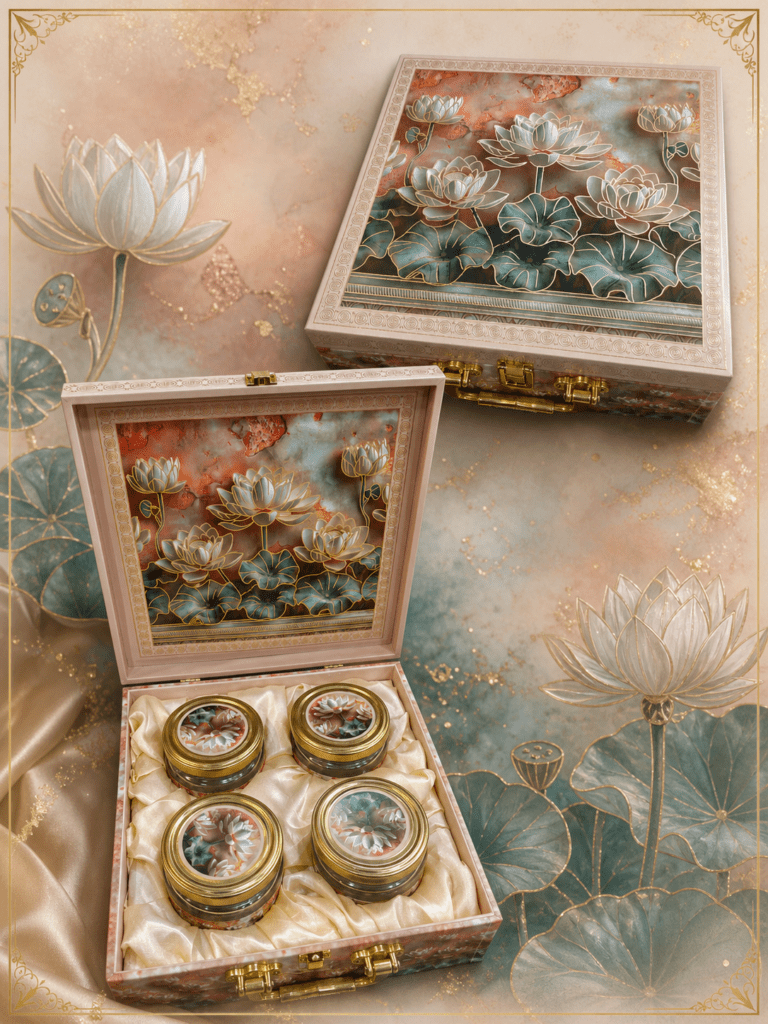 Royal Style Dry Fruit Gift Box with 4 Airtight Glass Jars Multipurpose Festive Gift Hamper for Weddings, Diwali & Special Events