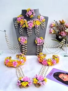 Aasha Fashion Jewellery Manufacturer Floral Handmade Jewellery Set for Haldi Mehndi Baby Shower Godbharai Function for Women