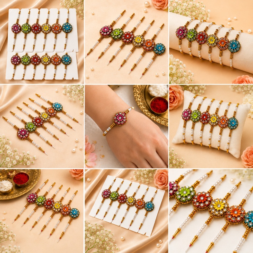 Aasha Fashion Luxurious Rakhi Set for Brother & Bhabhi Premium Designer Rakhi Gift for Brother & Kids