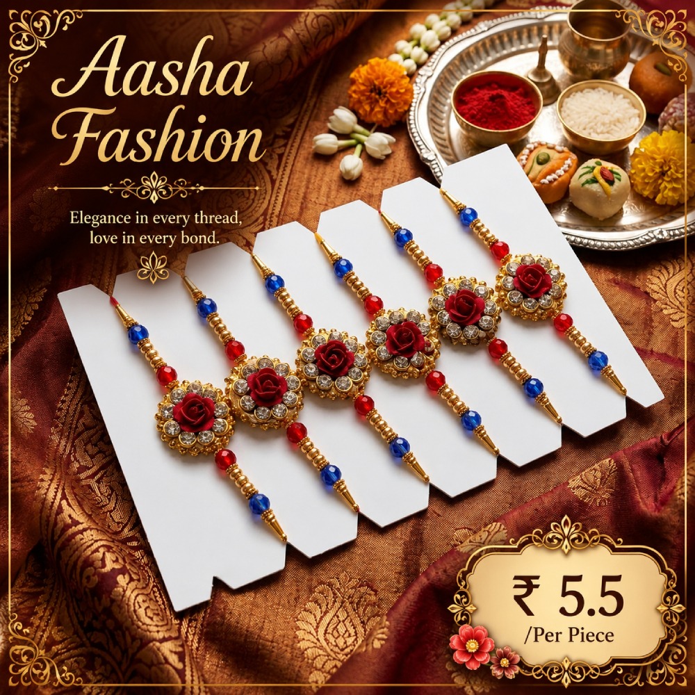 Aasha Fashion Fancy Pearl Rakhi for Brother | Traditional Rakhi | Premium Rakhi for Men | Rakhi Gift Pack