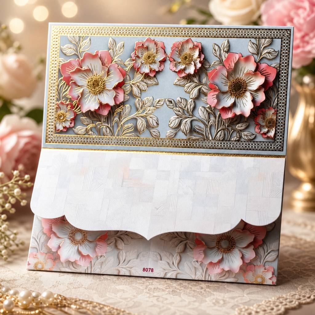 Aasha Fashion Pink Floral Designer Gift Envelope (Shagun Lifafa) | Elegant Wedding, Engagement & Festive Cash Gift Envelope | Premium Decorative Money Envelope for Gifts & Shagun