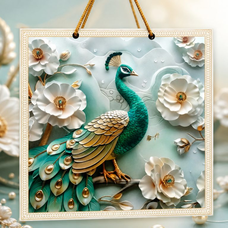 Aasha Fashion Peacock Designer Gift Item Paper Carry Bag | Premium Decorative Gift Bag for Wedding, Festive & Birthday Gifting | Elegant Gift Packaging Bag
