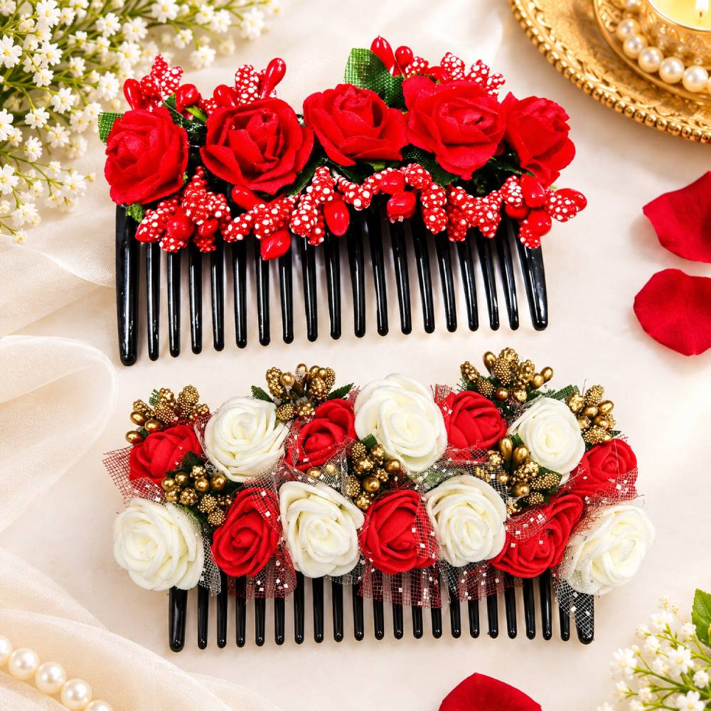 Floral Hair Combs for Women Bridal Hair Accessories Set